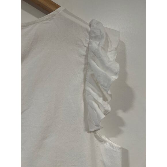 Women’s Cotton Summer Ruffled Sleeveless Blouse 1X Plus Size - Picture 3 of 6